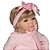 Boneca Bebê Reborn Loira Gatinha Corpo Em Pano Roupa Rosa - Imagem 4