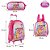 Mochila Escolar Princesas Bolsa Rodinha Kit Lancheira+Estojo - Imagem 3