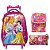 Kit Mochila Escolar Infantil Princesas Disney com Rodinhas - Imagem 1