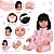 Boneca Reborn Bebê Real Morena Linda Pijama Rosa 12 Itens - Imagem 3