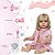 Boneca Reborn Bebê Loira Com Roupão Kit 12 Acessórios Banho - Imagem 4