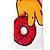 Meias Temáticas Coloridas Adulto Cano Alto Personagem Homer Simpsons Rosquinhas - Imagem 2