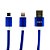 Kit Cabo De Carregador Reforçado  2 em 1  IPhone E Micro USB Tipo V8 Azul - Inova - Imagem 2