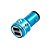 Carregador Para Carro Mega Rápido 3.4A Com 2 Entradas USB Com Cabo Tipo Iphone Azul Ciano CAR-2106D - Inova - Imagem 2
