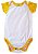 Body Infantil Branco Tam 01 Ano manga amarela - Imagem 1
