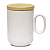 Caneca Branca Slim com Tampa Bambu - Imagem 2