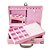 Maleta para Jóias em Couro Croco Rosa com Rosa - Imagem 7