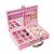Maleta para Jóias em Couro Croco Rosa com Rosa - Imagem 1