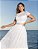Vestido Vanessa Longo Branco em Renda e Detalhe Costas - Imagem 1