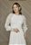 Vestido Bárbara Midi Off White em Renda Manga Longa - Imagem 3