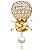 Luminária de parede arandela redonda de cristal moderna luxuosa dourada - Imagem 7