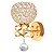 Luminária de parede arandela redonda de cristal moderna luxuosa dourada - Imagem 1