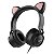 Fone Headset Kitty Ear - Orelha de Gato Rosa / Preto / Branco com Microfone Cabo 1.2m Plug p2 Estéreo p3 - Vinik - Imagem 3