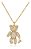 Colar Pingente Urso Ted Bear Dourado F Ouro Pedras Zirconias - Imagem 1