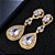 Brinco Noiva Zirconia Dourado Gota Pendurado Festa Debutante - Imagem 4