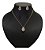 Conjunto Colar Brinco Noiva Pedra Zirconia Prata Dourad Gota - Imagem 6