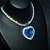 Colar Pedra Zirconia Coração Grande Titanic Verde Azul Luxo - Imagem 6