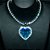 Colar Pedra Zirconia Coração Grande Titanic Verde Azul Luxo - Imagem 4