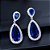 Brinco Pedra Zirconia Prata Festa Gota Azul Debutante Madrin - Imagem 2