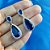 Brinco Pedra Zirconia Prata Festa Gota Azul Debutante Madrin - Imagem 8