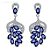 Brinco Noiva Zirconia Azul Prata Festa Madrinha Formatura - Imagem 1