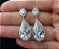Brinco Noiva Pedra Zirconia Prata Festa Gota Luxo Debutante - Imagem 6
