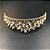 Coroa Tiara Dourada Arranjo Cabelo Noiva Zirconia E Perola - Imagem 5