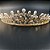 Coroa Tiara Dourada Arranjo Cabelo Noiva Zirconia E Perola - Imagem 7