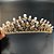 Coroa Tiara Dourada Arranjo Cabelo Noiva Zirconia E Perola - Imagem 1