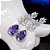 Brinco Noiva Zirconia Roxo Prata Pendurado Festa Debutante - Imagem 1