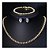 Colar Chocker Riviera Gota Brinco Pulseira Zircônia Dourado - Imagem 1