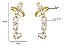 Brinco Ear Cuff Noiva Pedra Zirconia Dourado Festa Debutante - Imagem 6