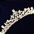 Coroa Tiara Cabelo Noiva Dourada Zirconia Princesa Linda - Imagem 8