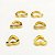 Brinco Argola Pedra Zirconia Coração Dourado F. Ouro 18k - Imagem 3