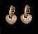 Brinco Argola Pedra Zirconia Coração Dourado F. Ouro 18k - Imagem 2