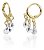 Brinco Argola Pedra Zirconia Dourado Folheado Com Garantia - Imagem 1
