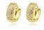 Brinco Argola Pedra Zircônia Dourado Folheado Ouro 18k 6 Mm - Imagem 1