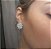 Brinco De Pressão Com Zirconia Noiva Casamento Prata Fixo - Imagem 6