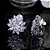 Brinco De Pressão Com Zirconia Noiva Casamento Prata Fixo - Imagem 4