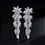 Brinco Noiva Luxo Zirconia Prata Festa Debutante Pendurado - Imagem 1