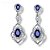Brinco Noiva Zirconia Azul Prata Festa Madrinha Formatura - Imagem 3