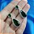 Brinco Pedra Zirconia Prata Festa Gota Verde Debutante - Imagem 4