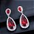 Brinco Pedra Zirconia Prata Festa Gota Vermelho Debutante - Imagem 1