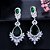 Brinco Verde Madrinha Zirconia Prata Festa Debutante Grande - Imagem 1