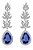 Brinco Zirconia Prata Azul Gota Pendurado Festa Debutante - Imagem 1