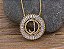 Colar Mandala Letra Pedra Zirconia Prata Semi Joia Grande - Imagem 15