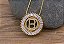 Colar Mandala Letra Pedra Zirconia Prata Semi Joia Grande - Imagem 14