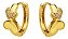 Brinco Argola Coração F Ouro 18k Dourado Pedra Zirconia - Imagem 1