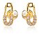 Brinco Infantil Pedra Zirconia Dourado Prata 2 Furo Alfinete - Imagem 2