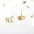 Brinco Infantil Pedra Zirconia Dourado Prata 2 Furo Alfinete - Imagem 4